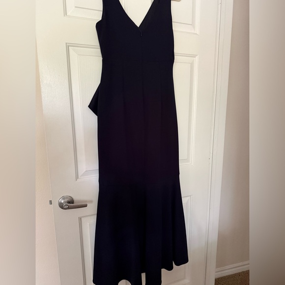 V-Neck Cascade Ruffle High-Low Gown - Betsy & Adam - Picture 6 of 6